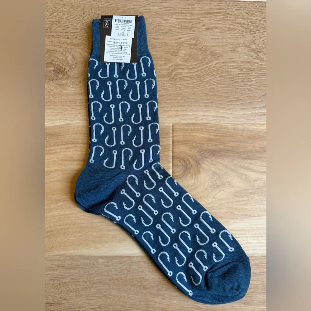 J. Crew Men’s Fish Hook socks - CH637 - NWT - One Size